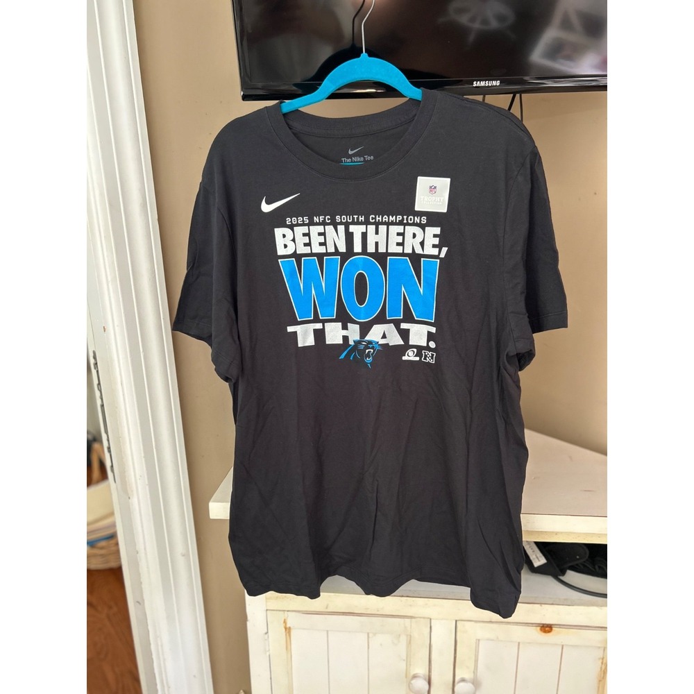 Nike Carolina Panthers 2025 NFC South Champions Shirt XL Black NFL Nike Tee